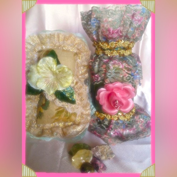 Hand Crafted Glass Jar Refreshing Meadow Gypsy Bottle RoseAroma - Picture 9 of 10